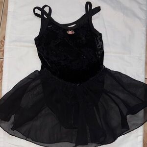 Jacques Moret Ultra Elegant Velvet Black Kids Ballet Leotards Outfit Size 6